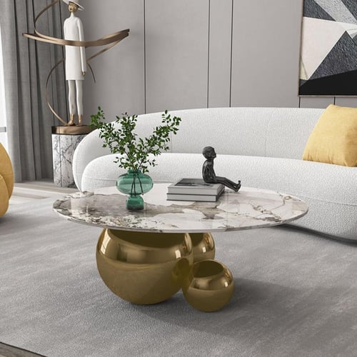 طاولة قهوة كروية فاخرة بتصميم إيطالي عصري