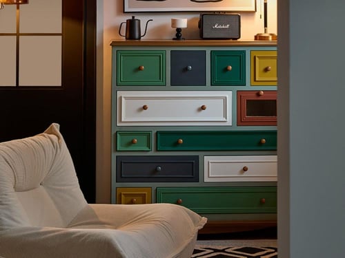 خزانة الأدراج الملونة على الطراز الأمريكي