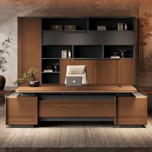 طقم مكتب تنفيذي فاخر – تصميم عصري متكامل