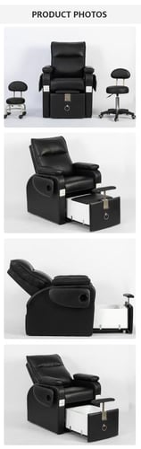 كرسي صالون جلد احترافي مع حوض أقدام