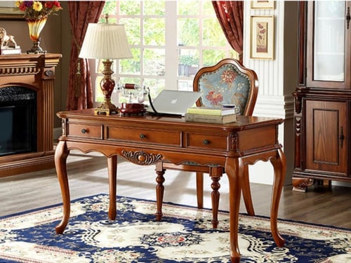 مجموعة مكتب وكرسي من الخشب الصلب