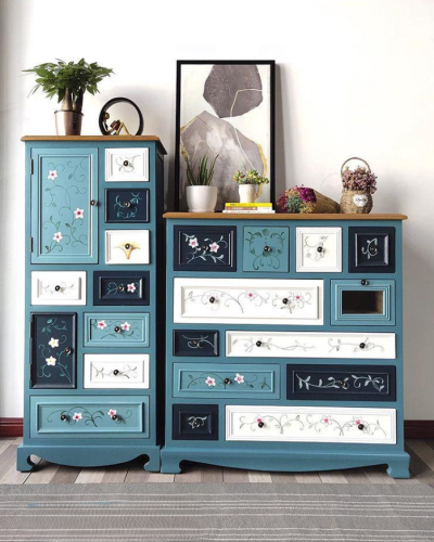 خزانة أدراج خشبية صلبة بتصميم أمريكي