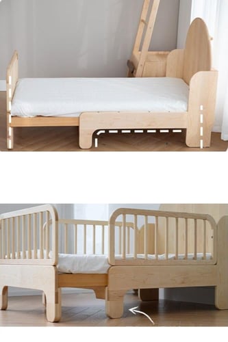 سرير أطفال خشبي فاخر قابل لتمدد