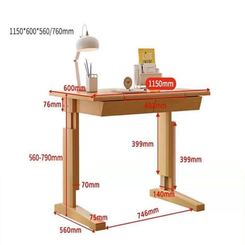 مكتب دراسي خشبي بتصميم عصري