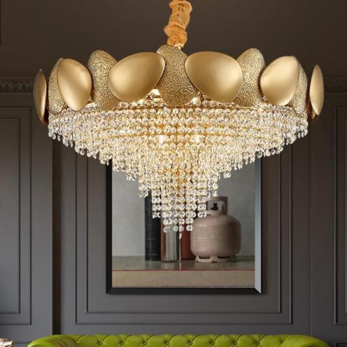 ثريا كريستالية دائرية فاخرة بإضاءة LED – تصميم عصر...