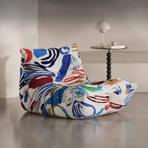 أريكة فردية عصرية – قماش بنقشة جرافيتي