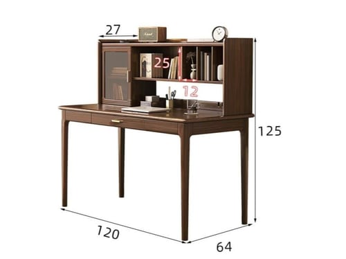 مكتب من خشب الجوز الأسود على الطراز الاسكندنافي