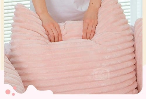 ريكة مفردة دوارة 360° من قماش الكوردروي الكريمي