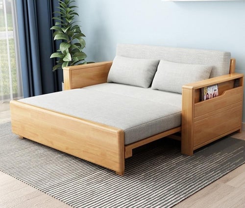 أريكة سرير خشب صلب متعددة الوظائف – قابلة للسحب مع...