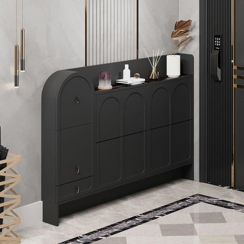 خزانة أحذية عملية بتصميم أنيق مع مقعد