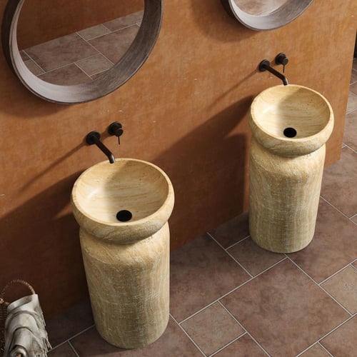 حوض غسيل حجري قائم بذاته – تصميم وابي سابي