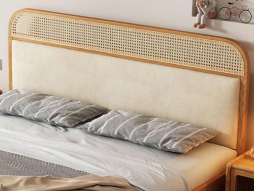 سرير مزدوج نوردي من الروطان