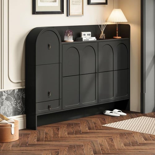 خزانة أحذية عملية بتصميم أنيق مع مقعد