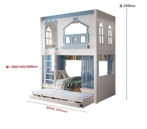 سرير الأطفال بطابقين عالي الحماية للأولاد
