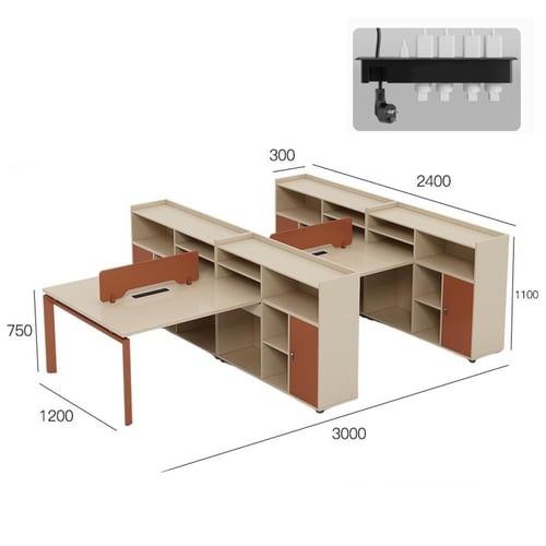 مكتب موظفين بوحدات تخزين مدمجة بتصميم عصري