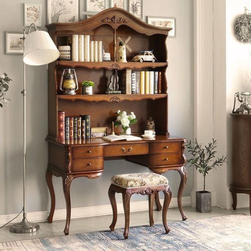 مكتب منزلي من الخشب على الطراز الأمريكي