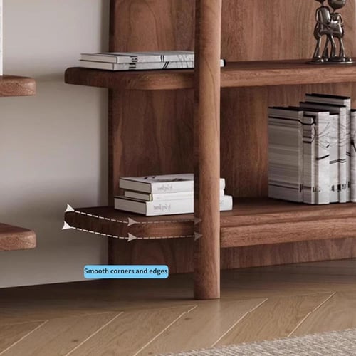 رف كتب من خشب الجوز الأسود الأمريكي