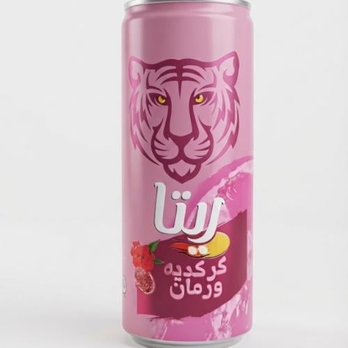 ريتا مشروب غازي بنكهة الكركديه والرمان 240 مل