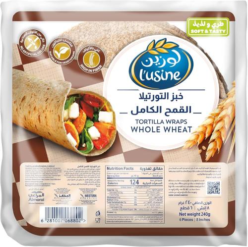 خبز التورتيلا بر القمح الكامل 6 قطع 240g