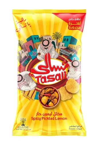 تسالي شرائح البطاطس بنكهة مخلل ليمون حار 180 جرام