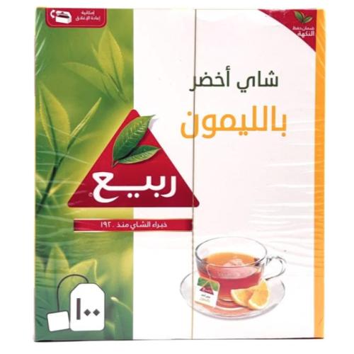 شاي الربيع اخضر باليمون 100 كيس شاي