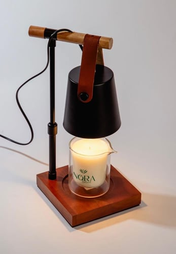 أبجورة تسخين الشمع بشكل عصري أسود