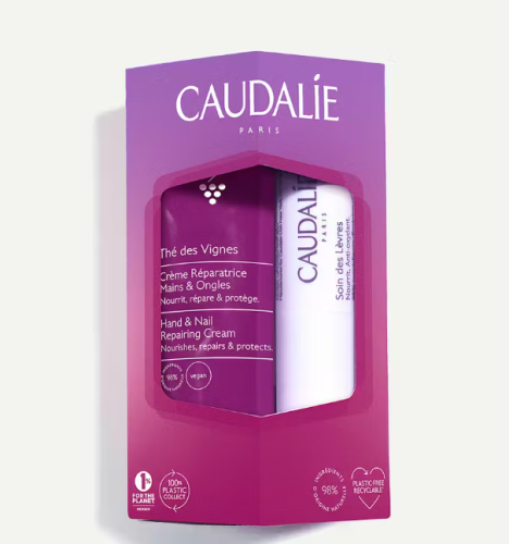 Caudalie set for moisturizing hands, nails, and lips