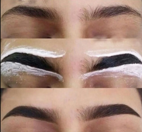 تشقير حواجب مع صبغه