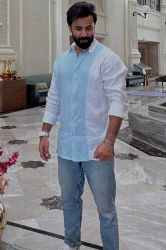 Two color linen shirt