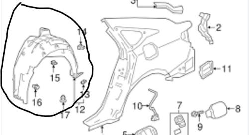 بطانه رفرف خلفي يسار اكورد 2018-2022 اصلي