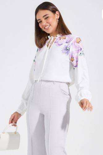 Blouse with floral print