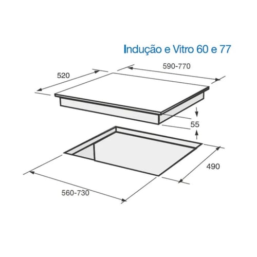 سطح فرن ميرليس 4 عين أسود MV 1607