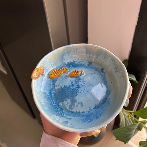 حوض السمك -وعاء شرب واكل للقطط