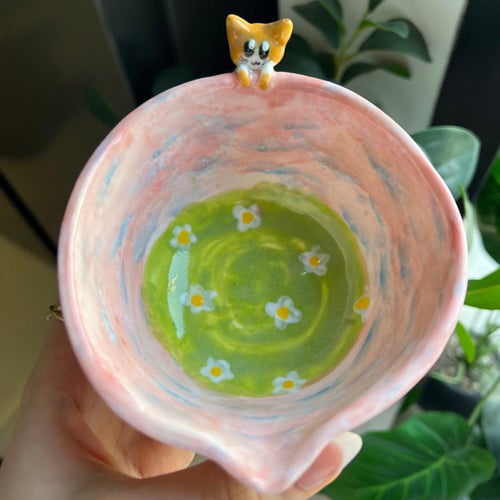 وعاء ماتشا حديقة القطة ليلي