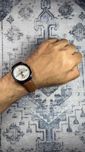 ساعة ريكو اليابانية الكلاسيكية (ڤنتج) بسوار بني غا...