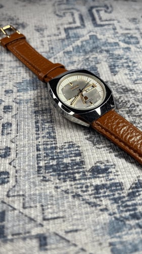 ساعة ريكو اليابانية الكلاسيكية (ڤنتج) بسوار بني غا...