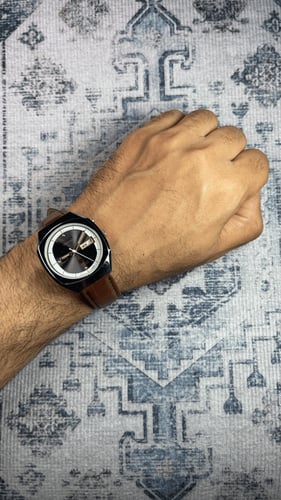 ساعة ريكو اليابانية الكلاسيكية (ڤنتج) بسوار بني غا...