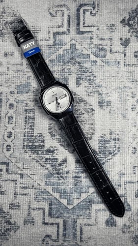 ساعة ريكو اليابانية الكلاسيكية (ڤنتج) بسوار أسود م...