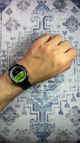 ساعة ريكو اليابانية الكلاسيكية (ڤنتج) بسوار أسود