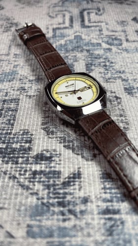 ساعة ريكو اليابانية الكلاسيكية (ڤنتج) بسوار بني