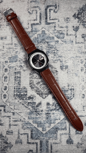 ساعة ريكو اليابانية الكلاسيكية (ڤنتج) بسوار بني غا...