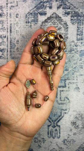 مسباح خشب مضغوط ٣٣ خرزه