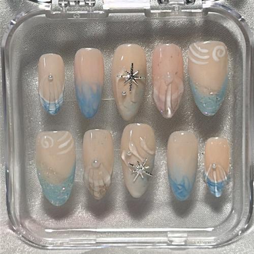 Blue summer nails
