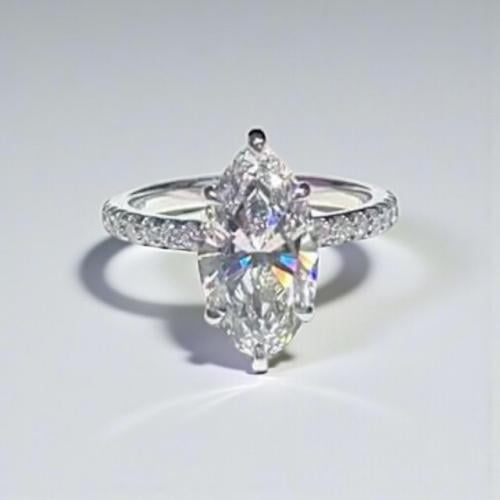خاتم ألماس بتصميم مبتكر Marquise Cut Diamond