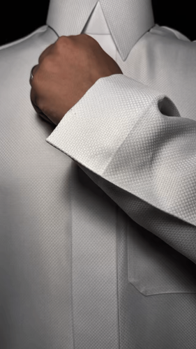 Fabric with honeycomb pattern white PR5