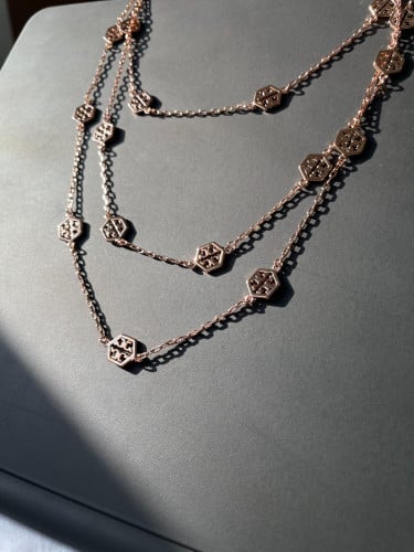 Tory Burch necklace rose gold تسليم فوري