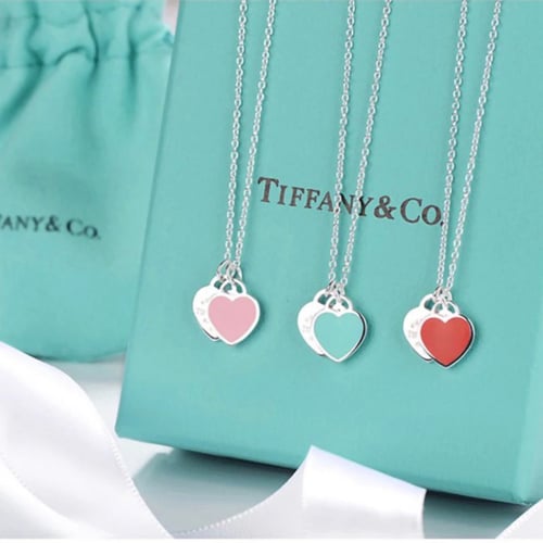 Tiffani &Co Necklace Pink فضة عيار924