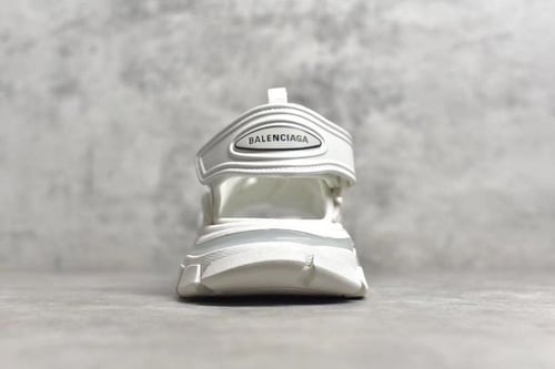 Balenciaga track logo sandals white