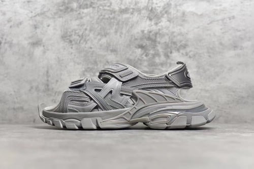 Balenciaga Track logo sandals grey
