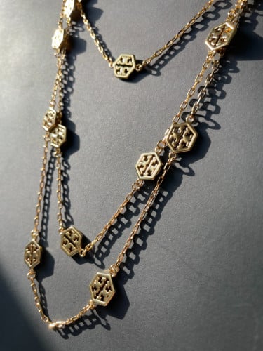 Tory Burch necklace gold تسليم فوري